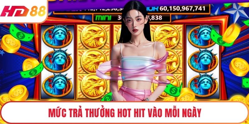 Mức trả thưởng hot hit vào mỗi ngày